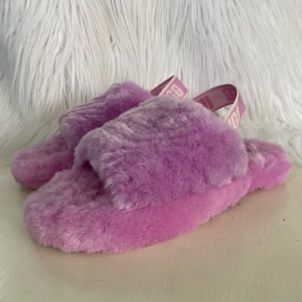 UGG Girls Fuff Yeah Slide Slippers Lavender